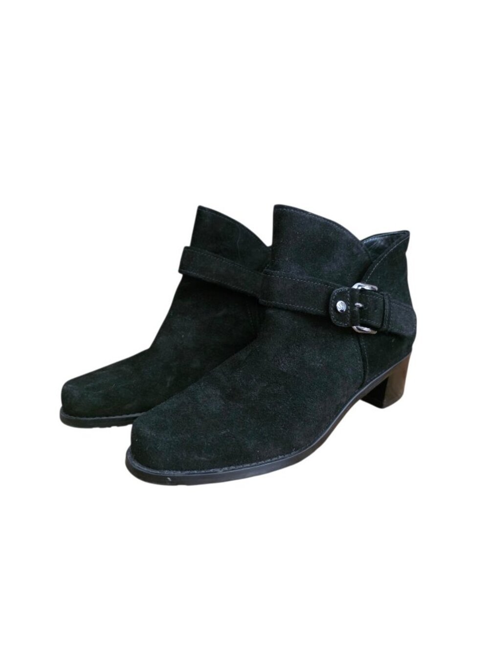 Stuart Weitzman Dude Suede Ankle Boots Black 7.5